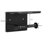 Suport hartie igienica din otel cu raft depozitare, prindere fara gaurire, 14cm, negru