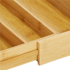 Organizator tacamuri si ustensile bucatarie, bambus, extensibil 28-45x33x5cm