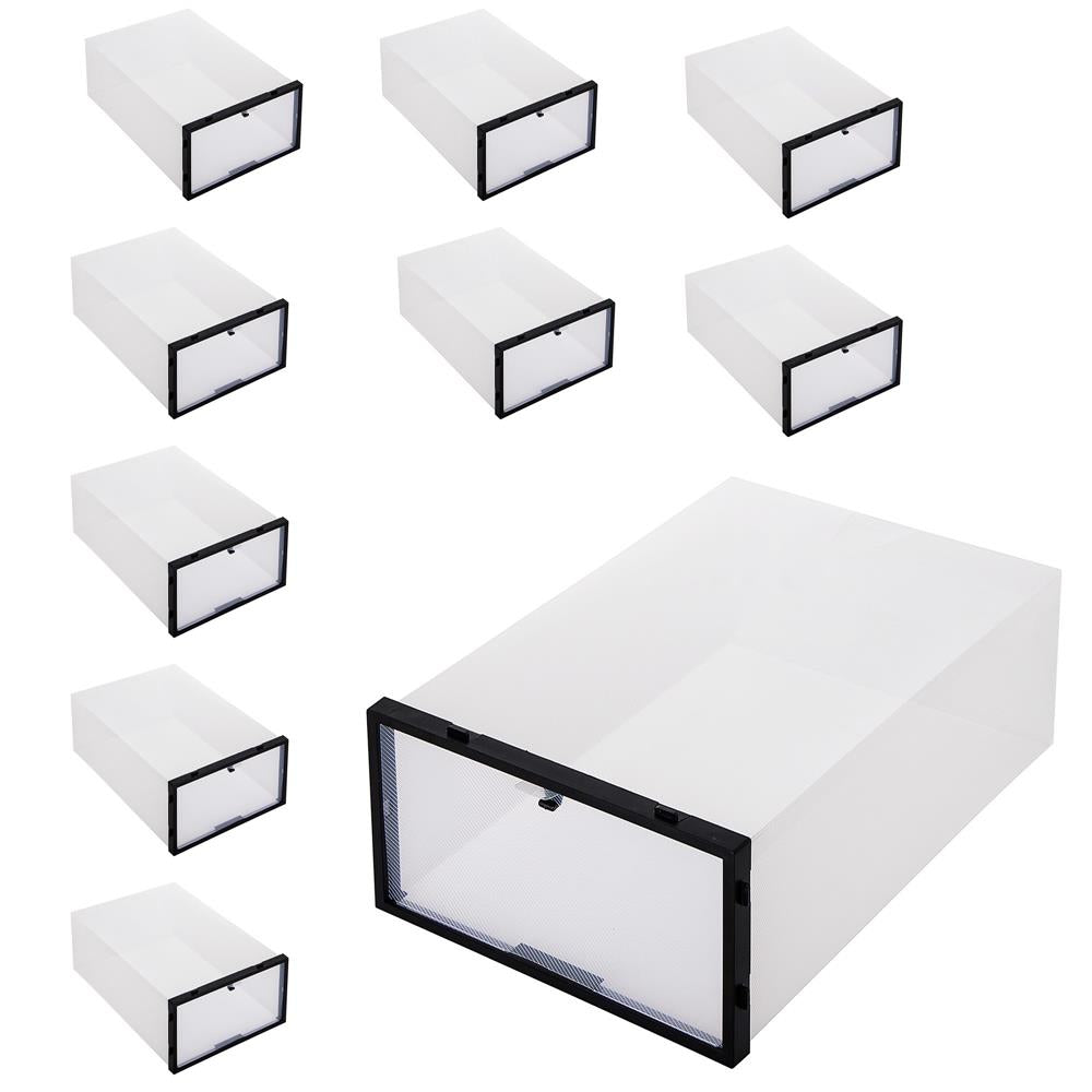 Set 10 cutii organizare pentru pantofi, 34x23x13, transparent