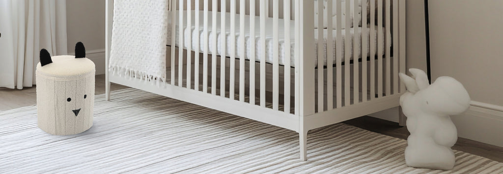 Taburet pentru copii, pliabil cu spatiu depozitare, 80kg, 28×34 cm, bej