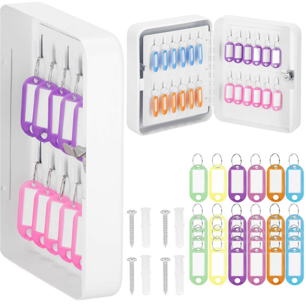 Cutie metalica din otel pentru 48 chei, echipata, 25x20x7.5cm, alba