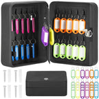 Cutie metalica din otel pentru 20 chei, echipata, 20x16x7.5cm, neagra