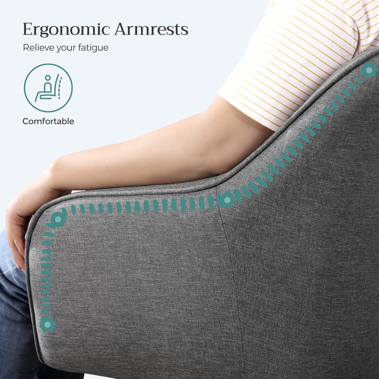 SONGMICS Scaun de birou ergonomic, inaltime reglabila, 65x69x(83-93) cm, gri