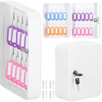 Cutie metalica din otel pentru 20 chei, echipata, 20x16x7.5cm, alba