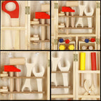 Trusa de unelte pliabila pentru copii din lemn natural , 26 unelte si accesorii