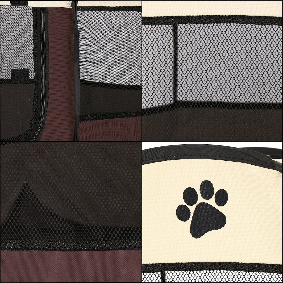 Tarc pliabil pentru animale de companie, diametru 81cm, bej maro