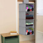 Organizator dulap , 4 compartimente, textil, 80cm, gri