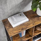 VASAGLE Biblioteca, raft cu 6 unitati de depozitare, din lemn, 33x120x80 cm, maro rustic