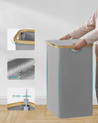 SONGMICS Cos de rufe textil, pliabil, cu 2 compartimente detasabile, 130L, 52x39x71 cm, gri