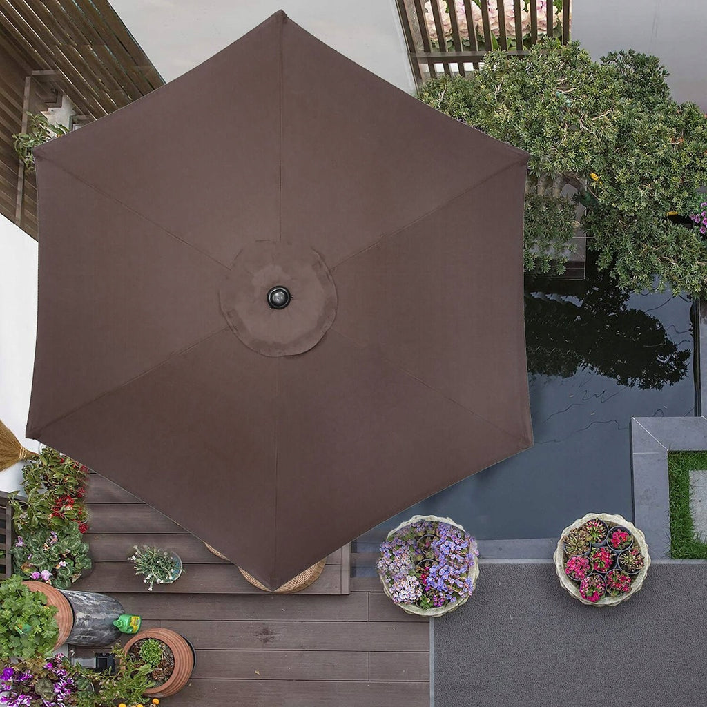 Umbrela terasa gradina, cu manivela si inclinare, GU23, diametru 260cm, maro