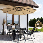 Umbrela terasa gradina, cu manivela si inclinare, diametru 300cm, Taupe