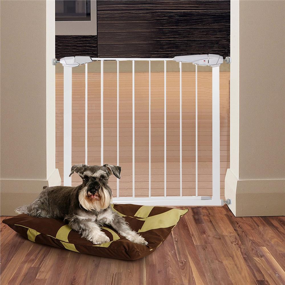 Poarta de siguranta Safety Gate pentru scari, ajustabila 76-85 cm, din otel, alba