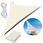 Prelata solara triunghiulara 400x400x400 cm, impermeabila, protectie UV, poliester 180g/mp, bej