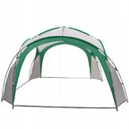 Pavilion gradina 350x350x230 cm, structura fibra de sticla, acoperis poliester impermeabil, verde cu alb