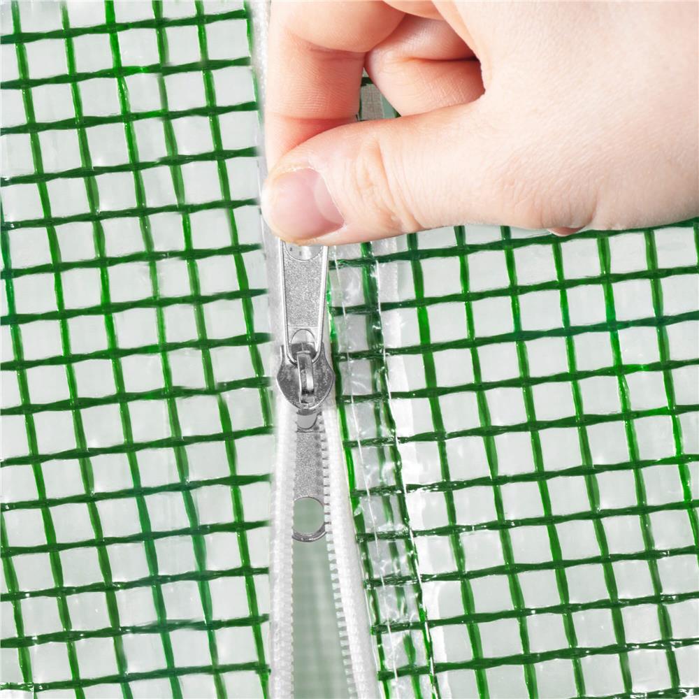 Folie inlocuire pentru sera 300x200x200 cm, PE 140g/mp cu plasa PP, UV4, 6 ferestre si usa cu fermoar, verde