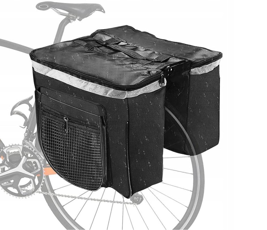 Geanta bicicleta spate 34x12x32 cm, 20L, poliester impermeabil, prindere pe portbagaj, negru
