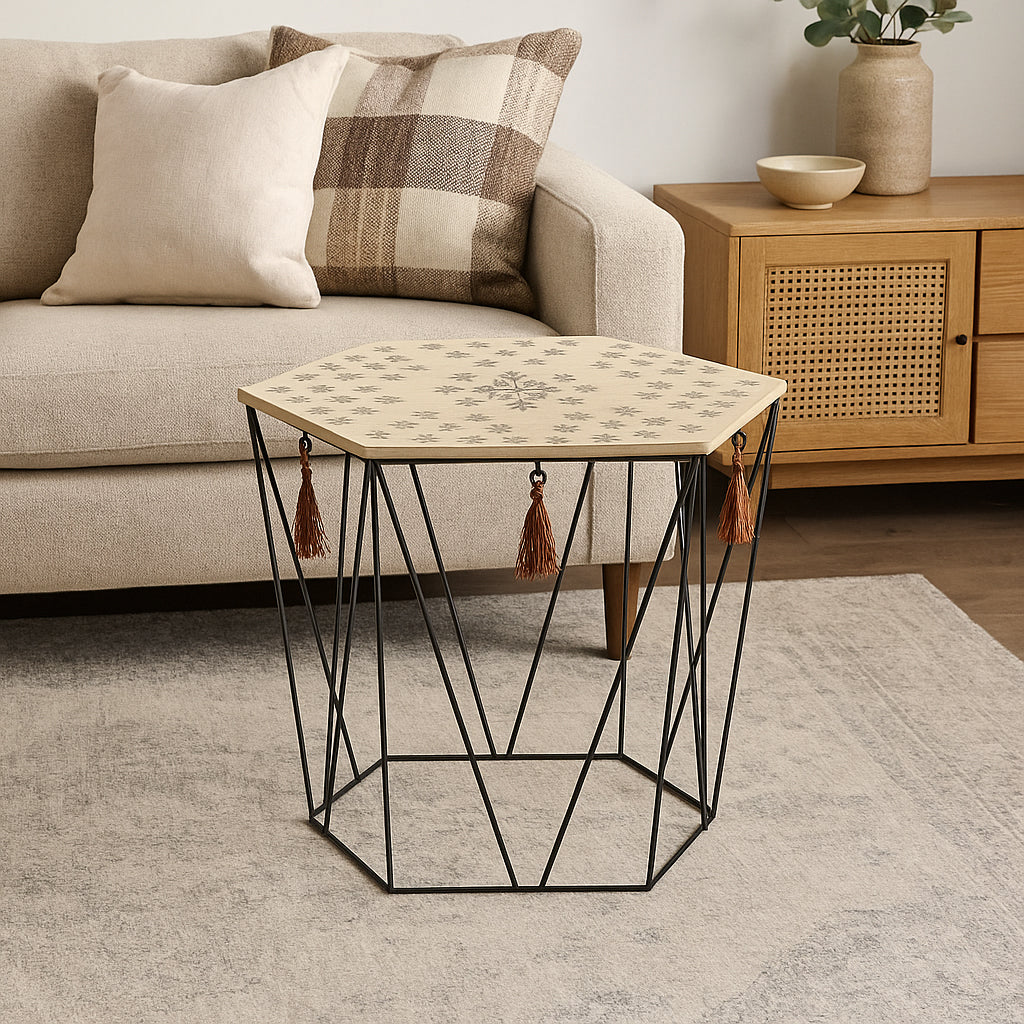 Masuta cafea octogonala Atmosphera Kumi, 44x38x40 cm, negru