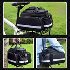 Geanta bicicleta spate 32x17x28 cm, 30L, extensibila, poliester impermeabil, cu elemente reflectorizante, negru
