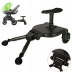 Platforma pentru carucior 55x33x36 cm, cu sezut pentru al doilea copil, montaj rapid, compatibilitate universala, neagra