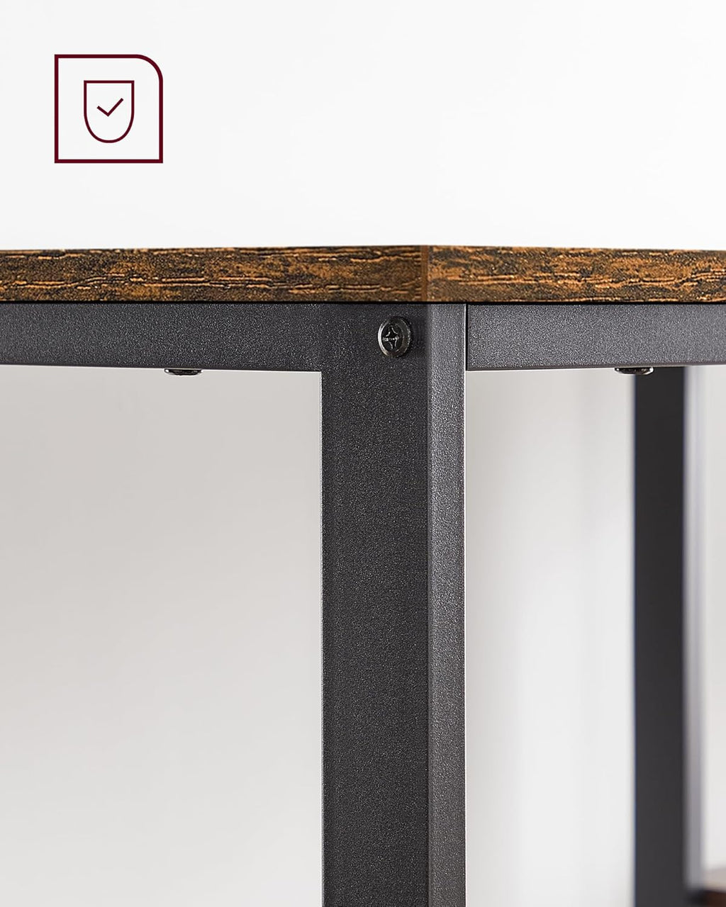 VASAGLE Birou cu 2 rafturi stanga sau dreapta, stil industrial, 60x140x76 cm, maro rustic