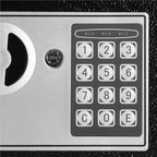 Seif electronic standard cu cifru si cheie, 170x230x170 mm, Otel, Negru