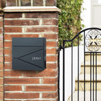 SONGMICS Cutie postala de exterior, pentru gard sau perete, din otel, cu incuietoare, 37x11x37cm, gri antracit