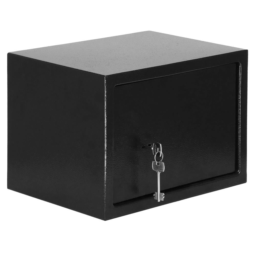 Seif standard cu cheie, 250x350x250 mm, Otel, Negru