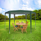 Cort pavilion de gradina hexagonal, 200x200 cm, cu pereti laterali cu ferestre, impermeabil cu rezistenta UV, verde