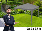 Cort pavilion de gradina pliabil automat pop-up, impermeabil, cu protectie UV, 300x300cm, gri
