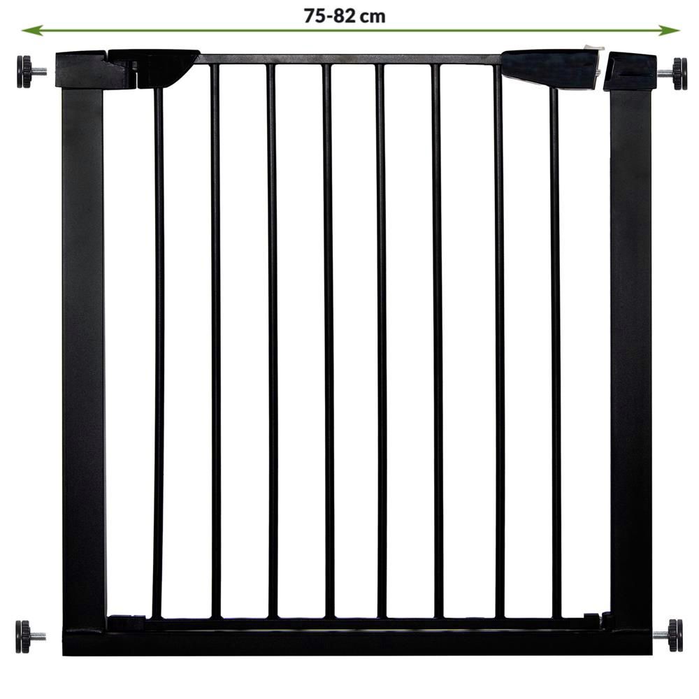 Poarta de siguranta Safety Gate pentru scari, ajustabila 75-82 cm, din otel, neagra
