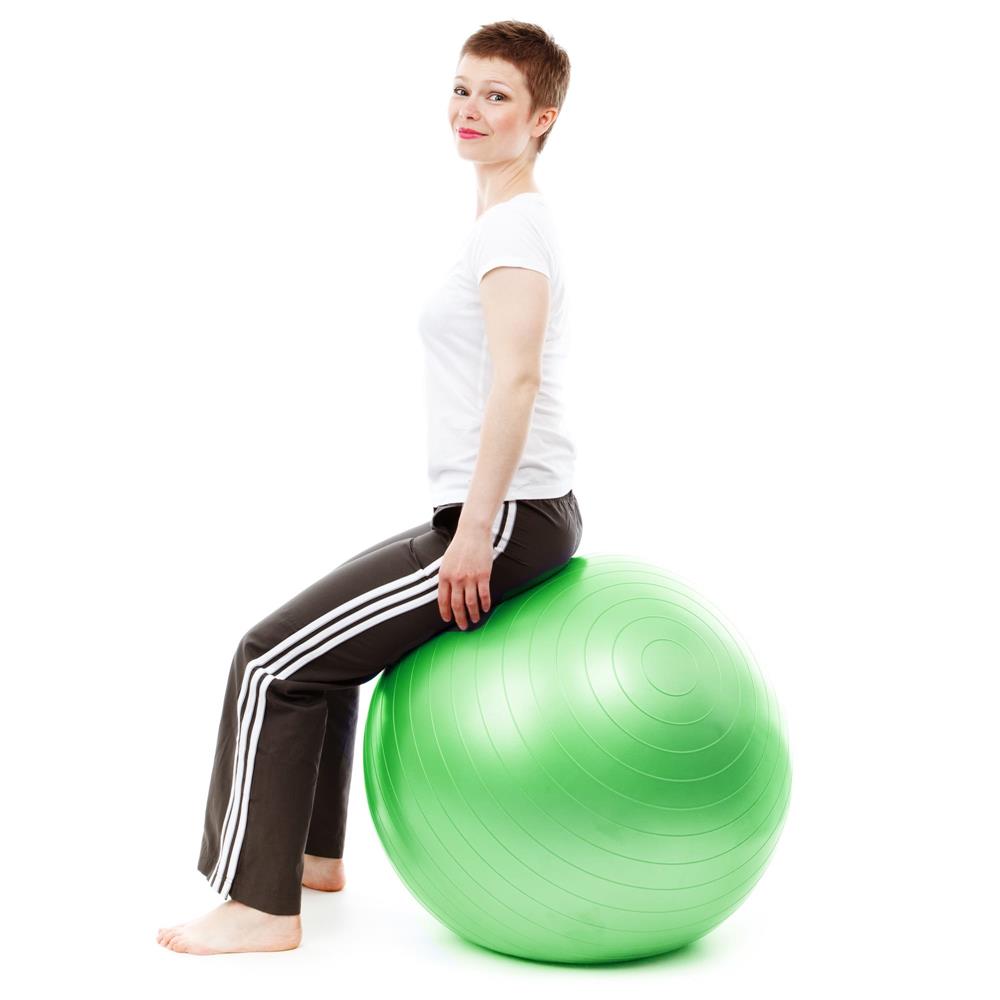 Minge pentru fitness sau yoga 65 cm, pompa inclusa, verde