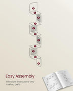 VASAGLE Raft de colt plutitor pe 5 niveluri, stil boho, 20x20x126 cm, bej