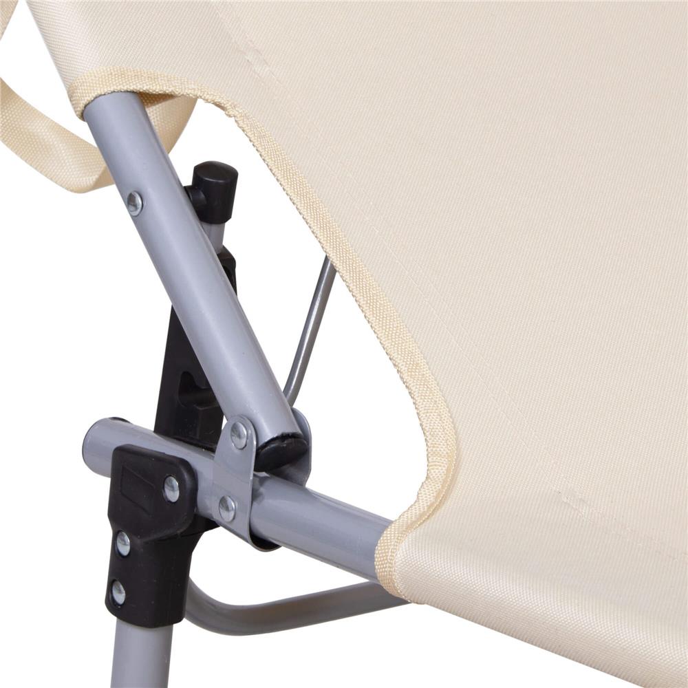 Sezlong pliabil cu parasolar, 188x57x38cm, sarcina 120kg, crem