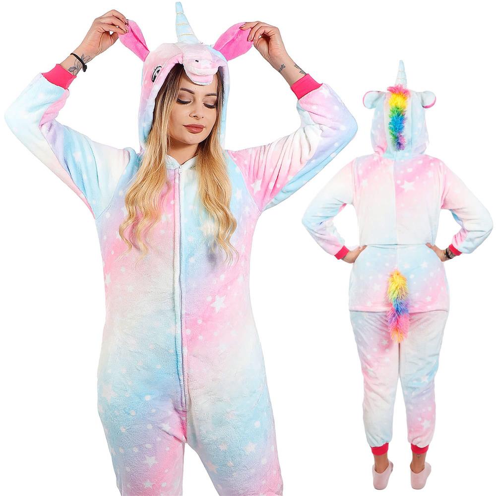 Pijama tip salopeta pentru dama, model unicorn, marime S