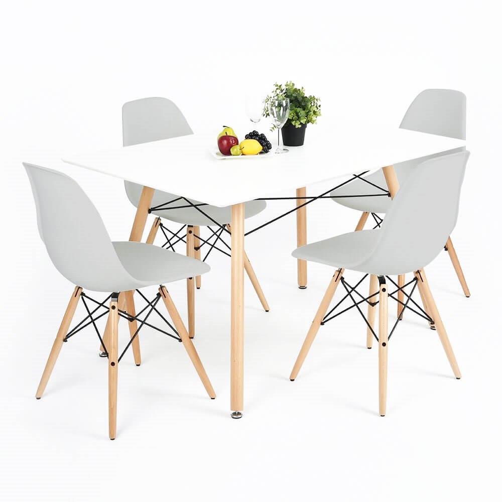 Set 4 scaune dining Scandinav pentru bucatarie, 38x42x82cm, gri