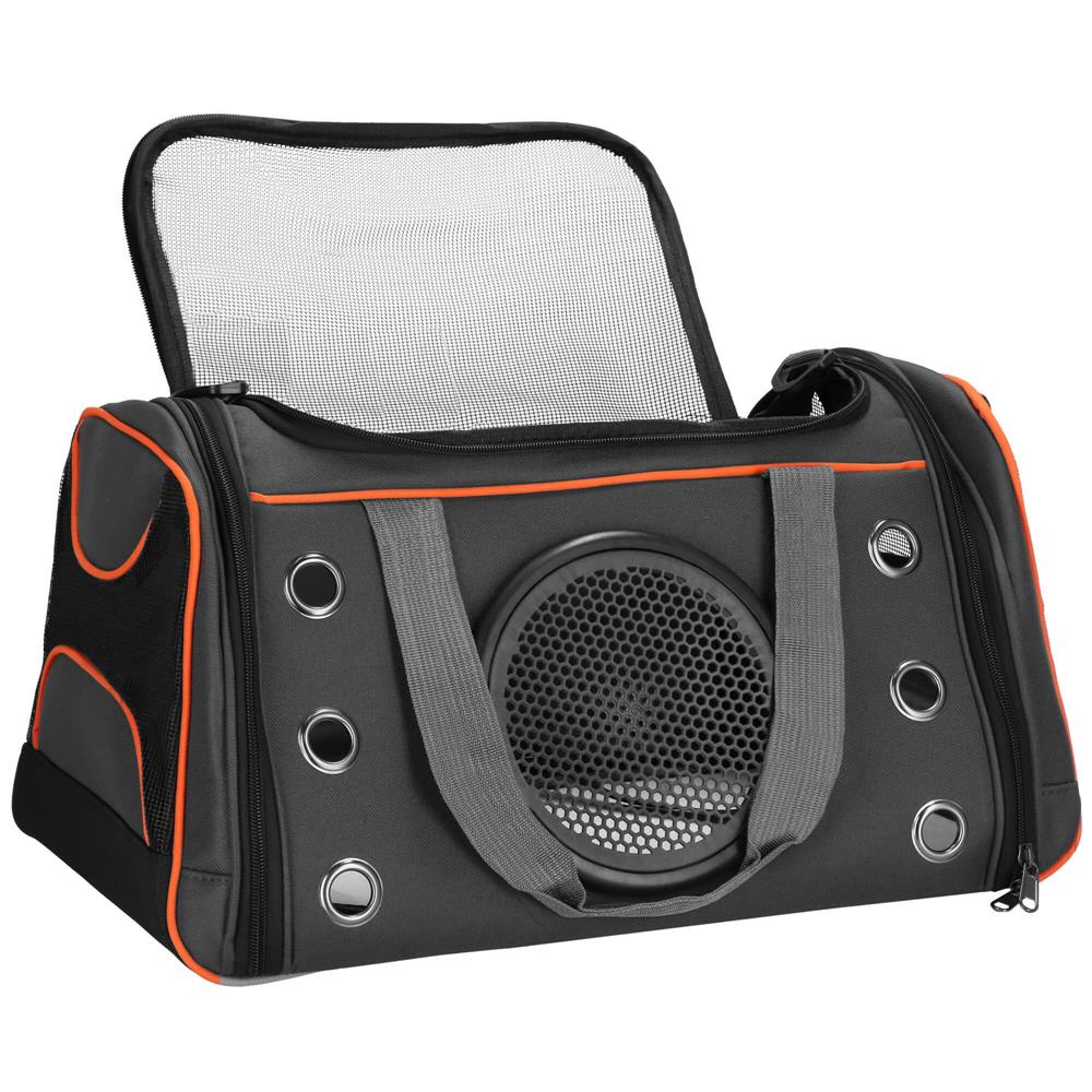 Geanta pentru transport animale mici-medii, pentru caine si pisica, pliabila, 24x48x33 cm, gri