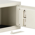 Seif electronic standard cu cifru si cheie, 200x300x200 mm, Otel, Bej