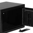 Seif electronic standard cu cifru si cheie, 200x310x200 mm, Otel, Negru