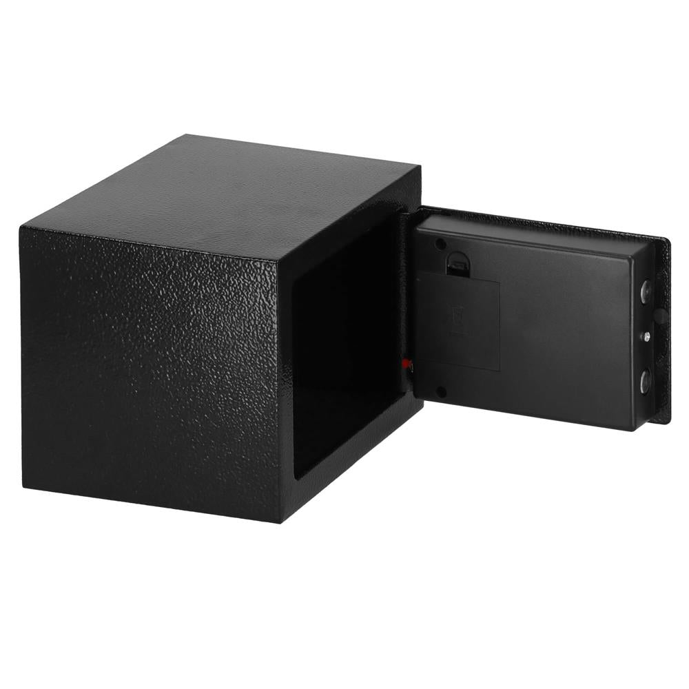 Seif electronic standard cu cifru si cheie, 170x230x170 mm, Otel, Negru