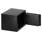 Seif electronic standard cu cifru si cheie, 170x230x170 mm, Otel, Negru