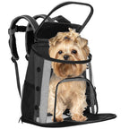 Rucsac transport animale talie mica-medie, maxim 15 kg, buzunare laterale, 38x34x26 cm, negru