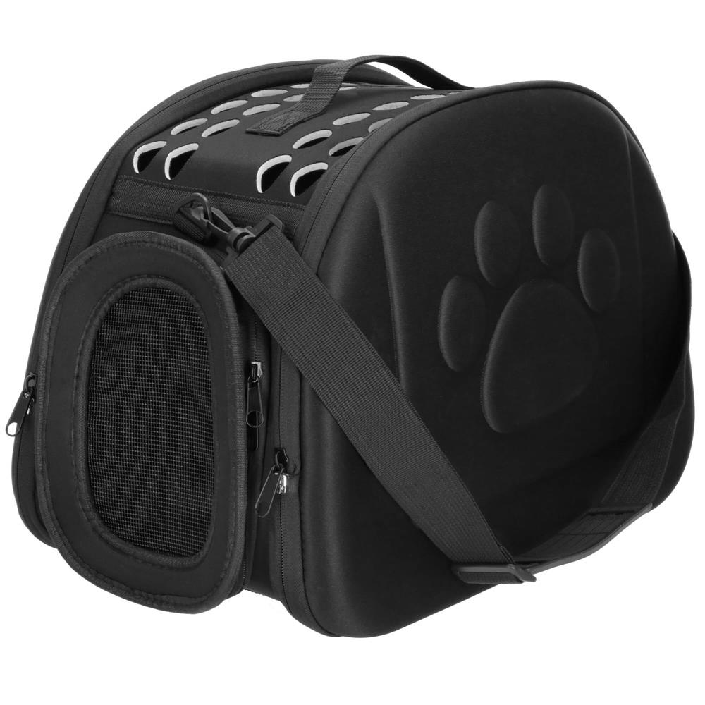 Geanta pentru transport animale mici-medii, pentru caine si pisica, pliabila, curea de umar, 25x45x37 cm, negru