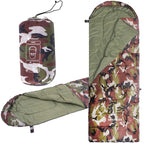 Sac de dormit tip mumie, cu geanta de transport, 210x73cm, 8-20grade, culoare camuflaj