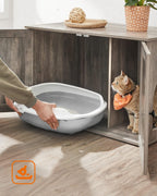 FEANDREA Cusca pentru pisici tip comoda, cu usi si perete despartitor, 80x53x50cm, gri