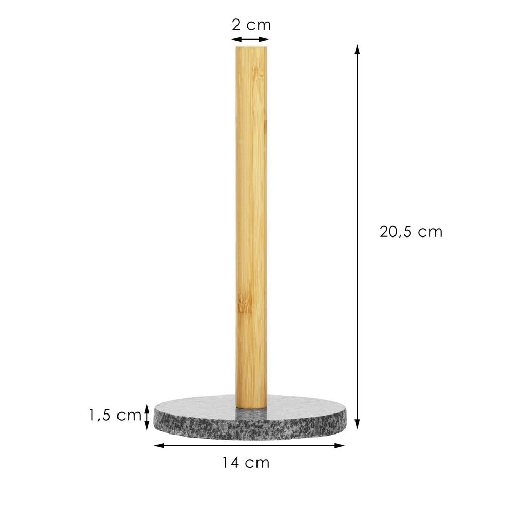 Suport prosoape de bucatarie din bambus cu suport de granit, 29cm
