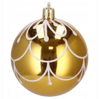 Set globuri de Craciun cu modele de sarbatori, 30 bucati, 5cm, alb auriu