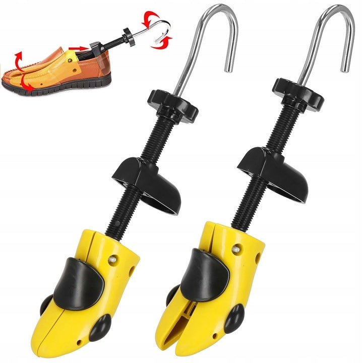 Set 2 sanuri pentru largit si alungit pantofi, din plastic, marime 36-38, galben