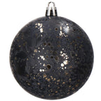 Set globuri de Craciun, 16 bucati, 8cm, 6 modele, negru auriu