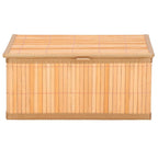 Set 3 cutii organizatoare din bambus, cu capac, diverse dimensiuni, maro