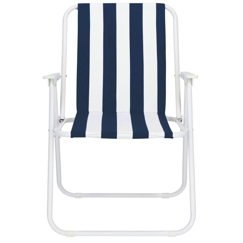 Scaun de plaja  GC050, pliabil, 100kg, 52x74cm, alb albastru